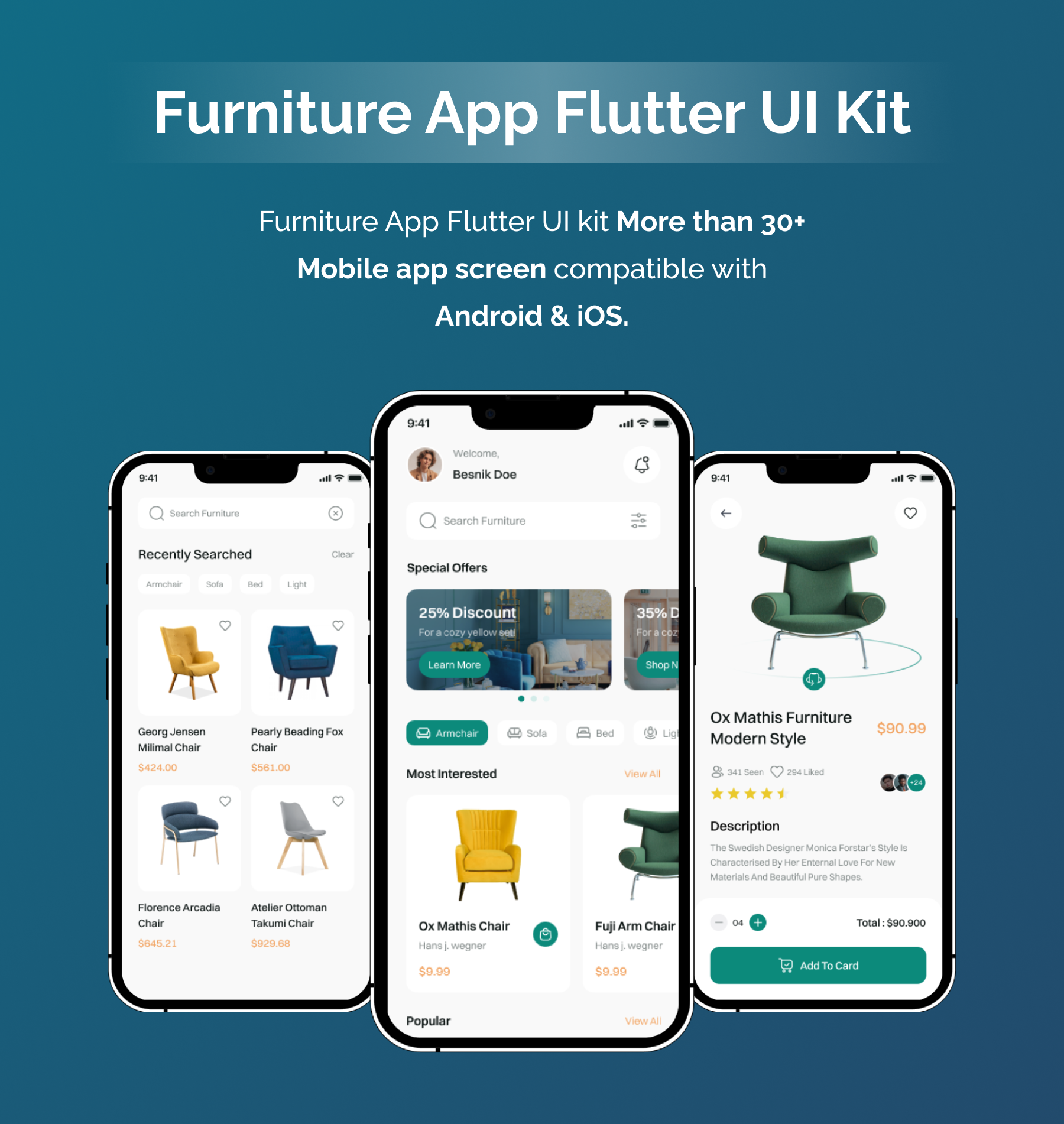 Furniture Store | E Commerce | Flutter iOS/Android App Template - 2