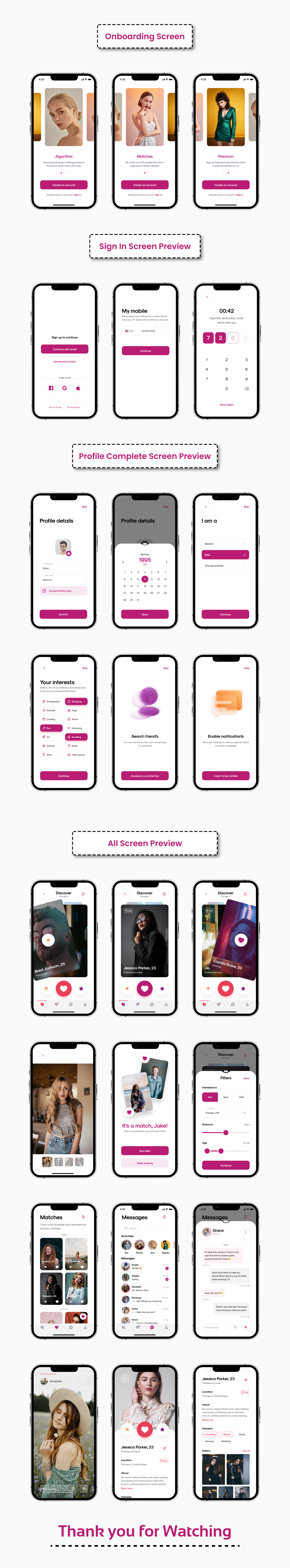 DatingU Dating App - Tinder Clone Flutter App UI Kit - 4