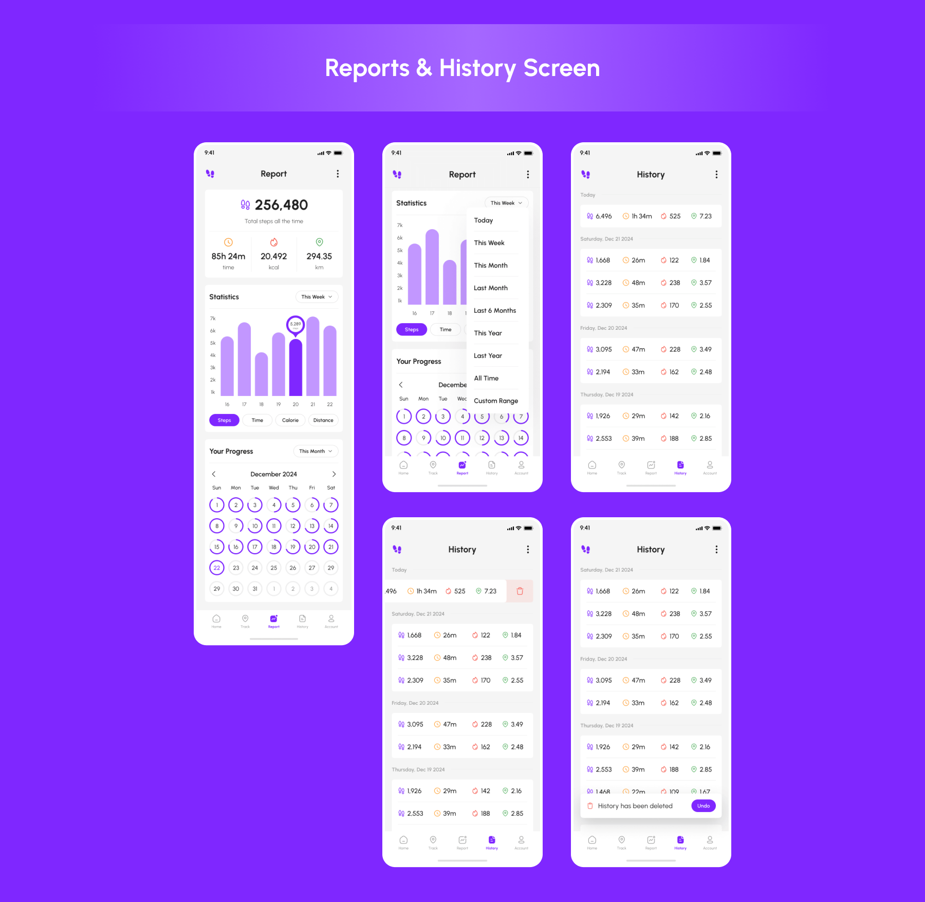 TrackStep - Step Counter | Tracker App | Flutter iOS/Android App Template - 9