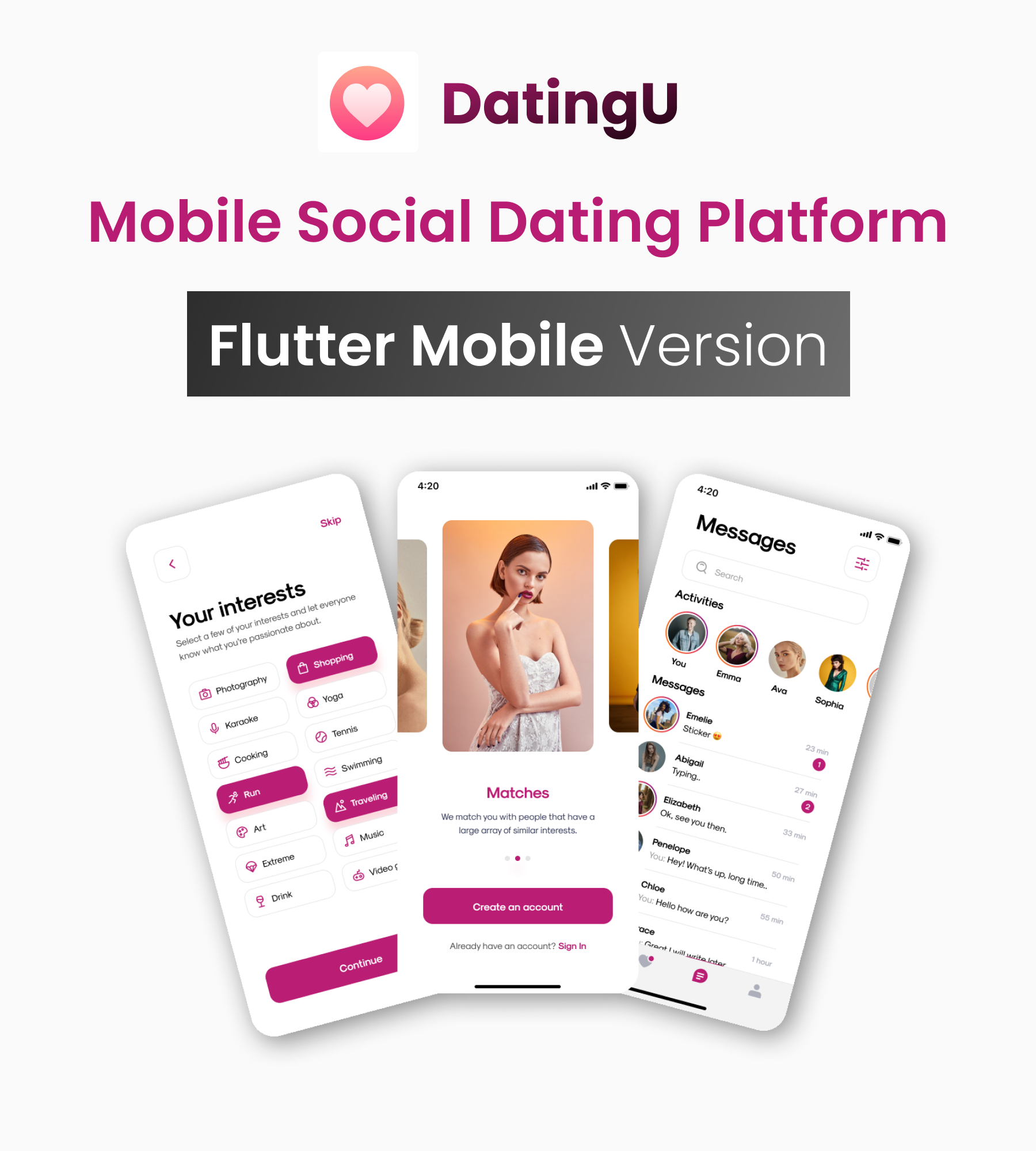DatingU Dating App - Flutter Android/iOS Full Application With Admin Panel - 3