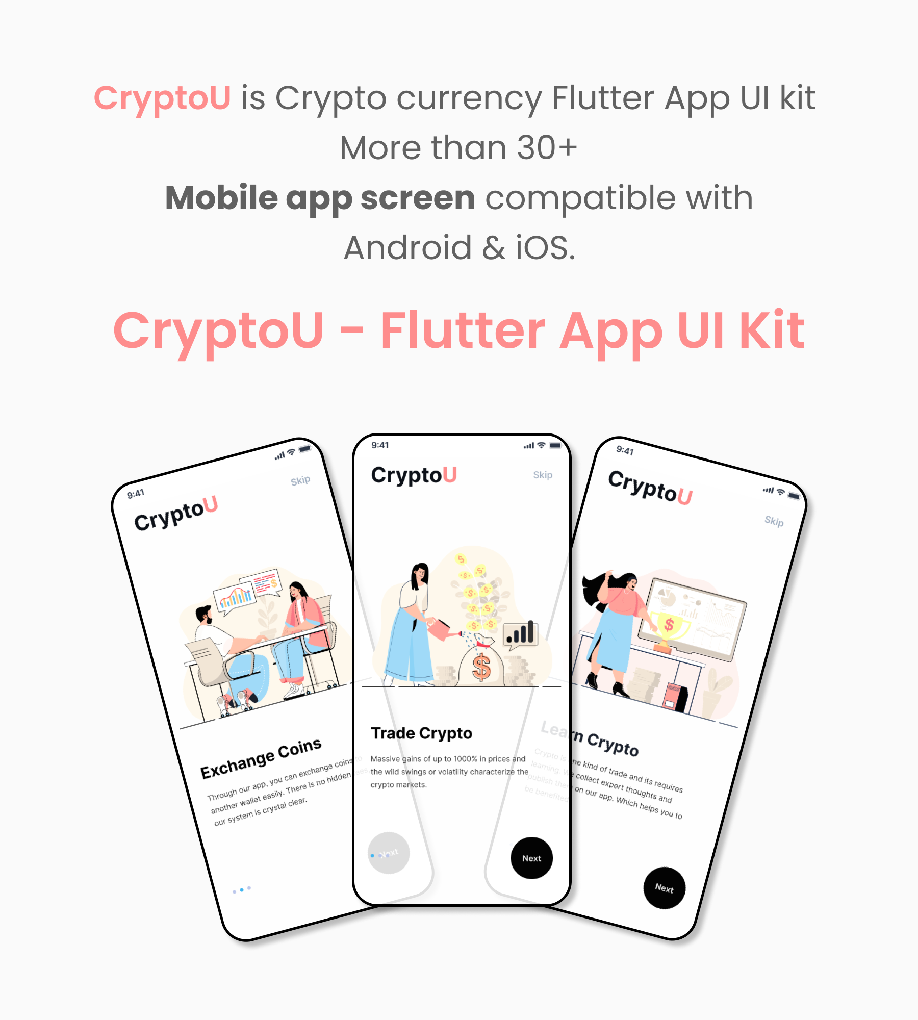 CryptoU - Cryptocurrency App Flutter UI Kit - 3