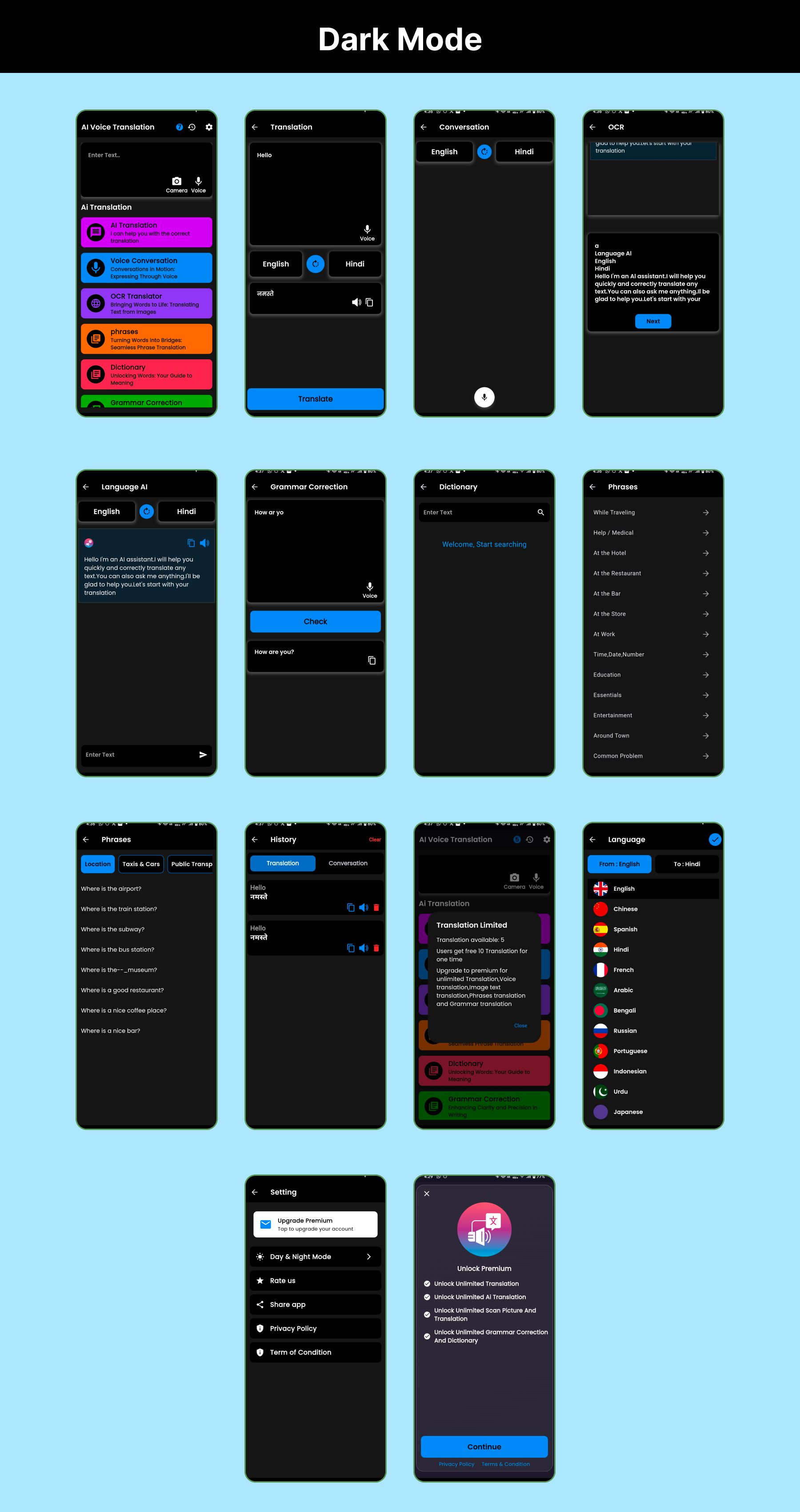 AI Voice Translator | Flutter Android/iOS Full Application | Premium Plan