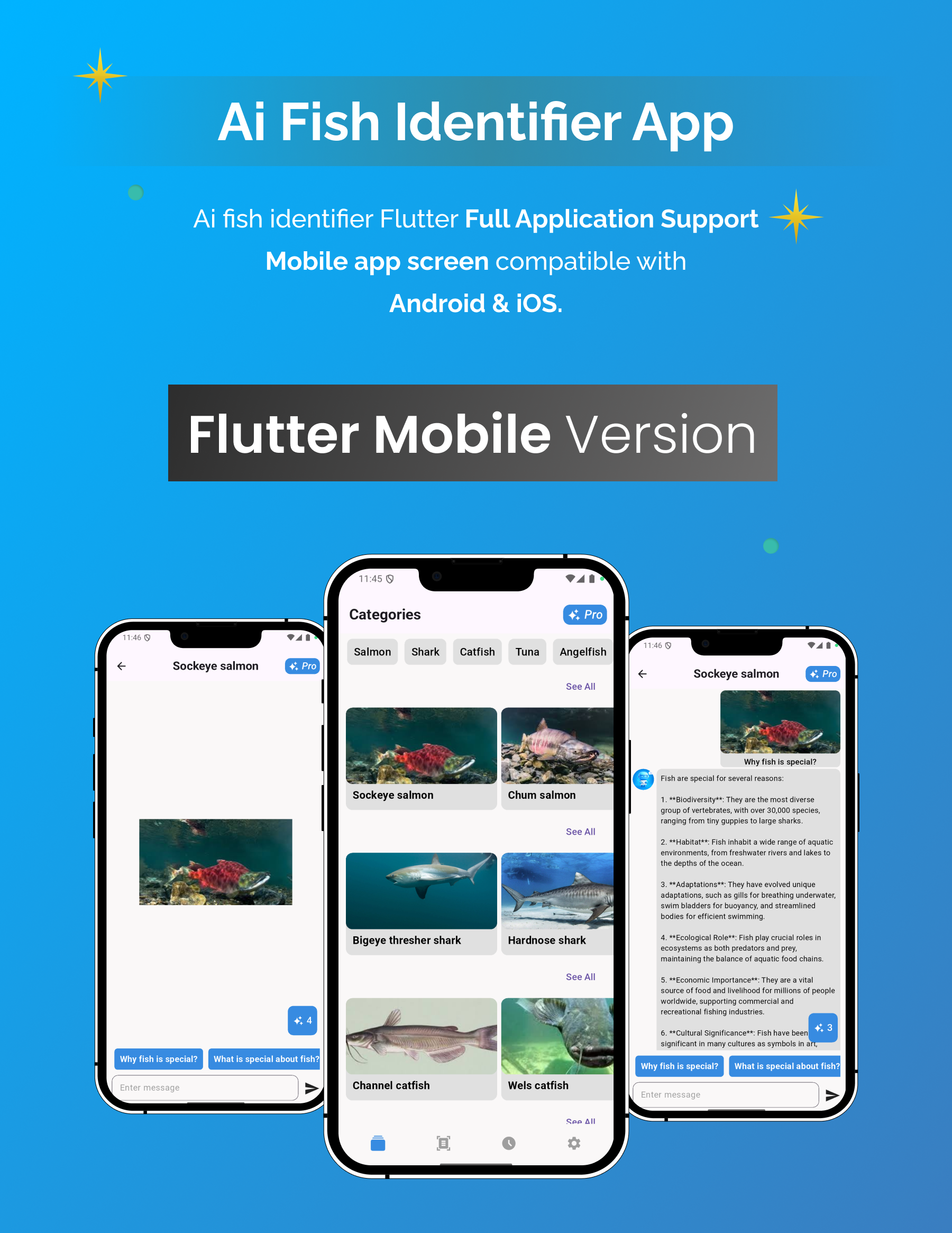 AI Fish Indetifier | Flutter Android/iOS Full Application | Premium Plan