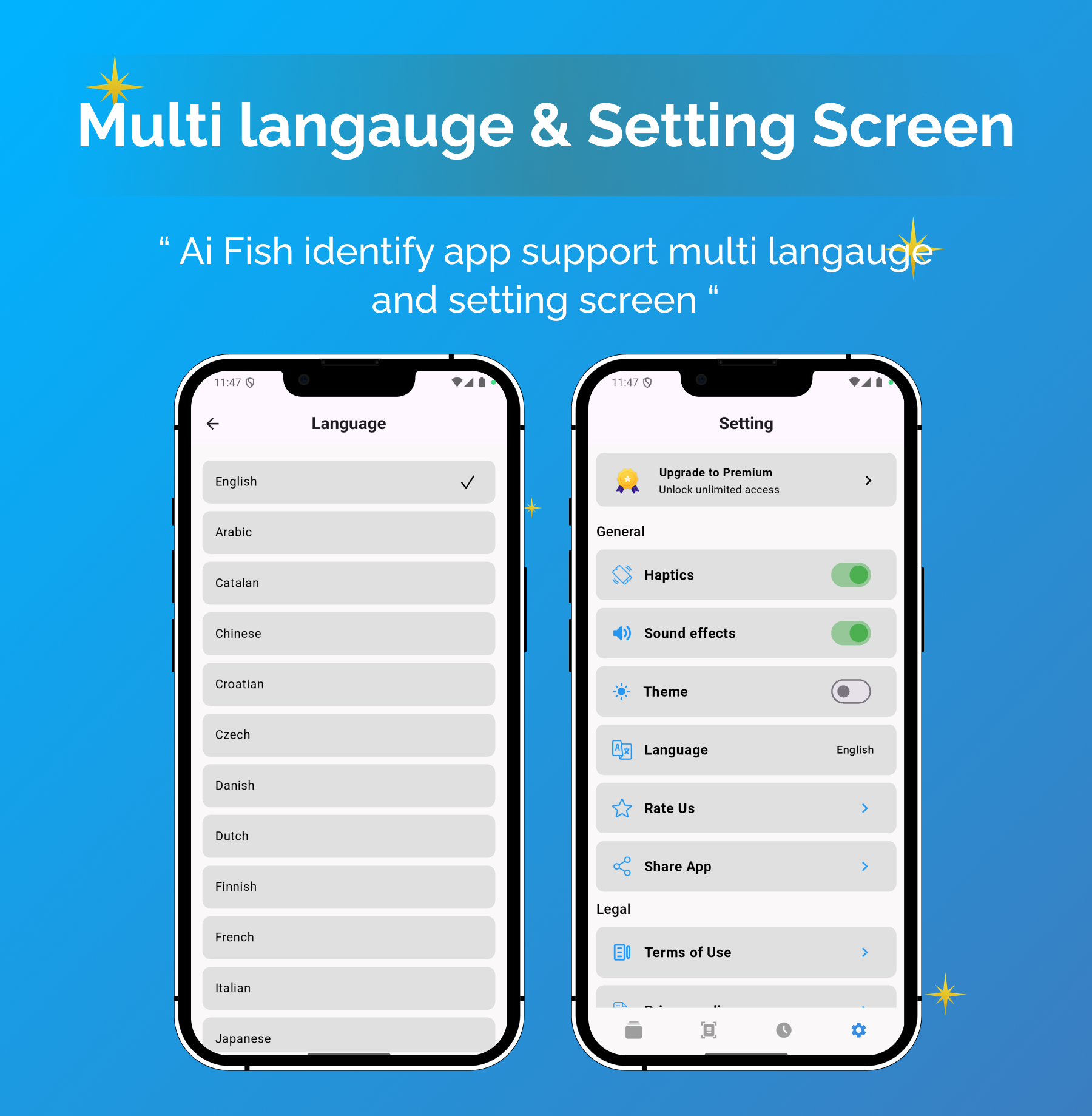 AI Fish Indetifier | Flutter Android/iOS Full Application | Premium Plan