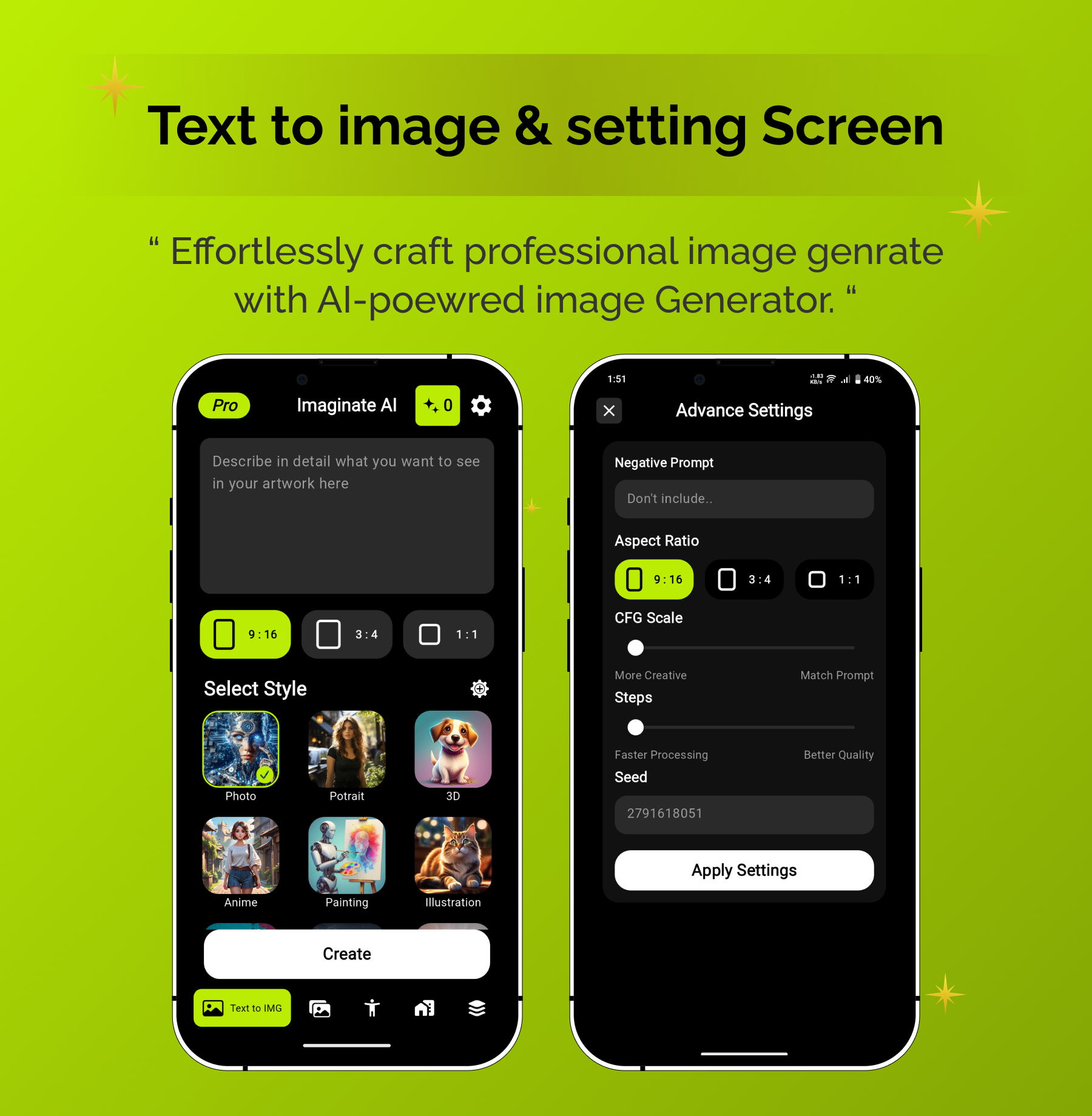Imaginate AI - Ghibli image AI | Flutter Android/iOS Full Application | ADMOB | Premium Plans