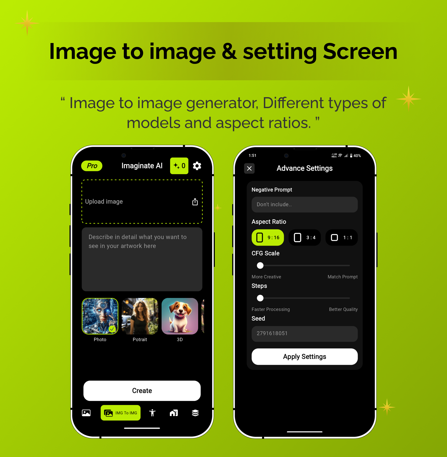 Imaginate AI - Ghibli image AI | Flutter Android/iOS Full Application | ADMOB | Premium Plans