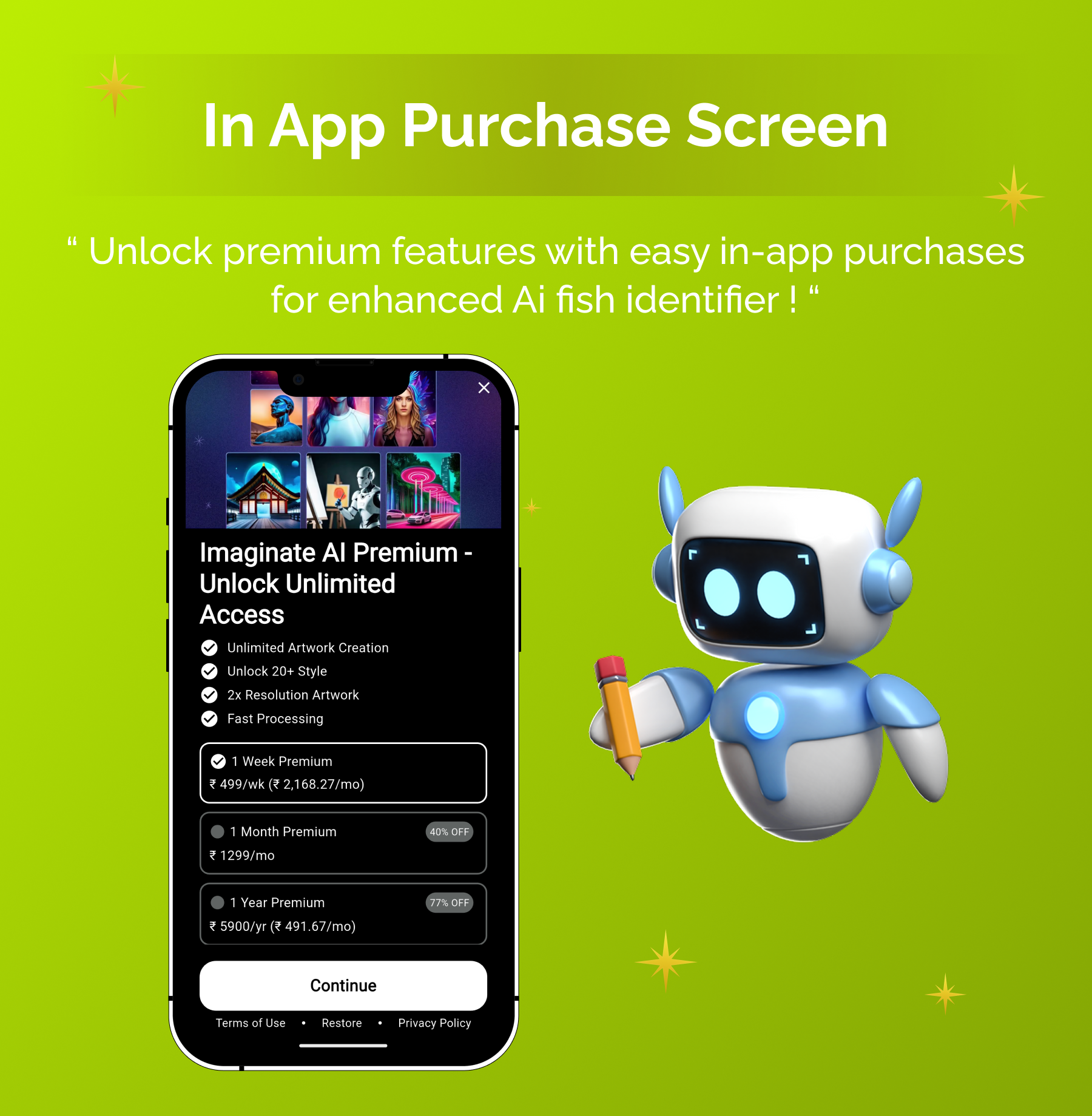 Imaginate AI - Ghibli image AI | Flutter Android/iOS Full Application | ADMOB | Premium Plans