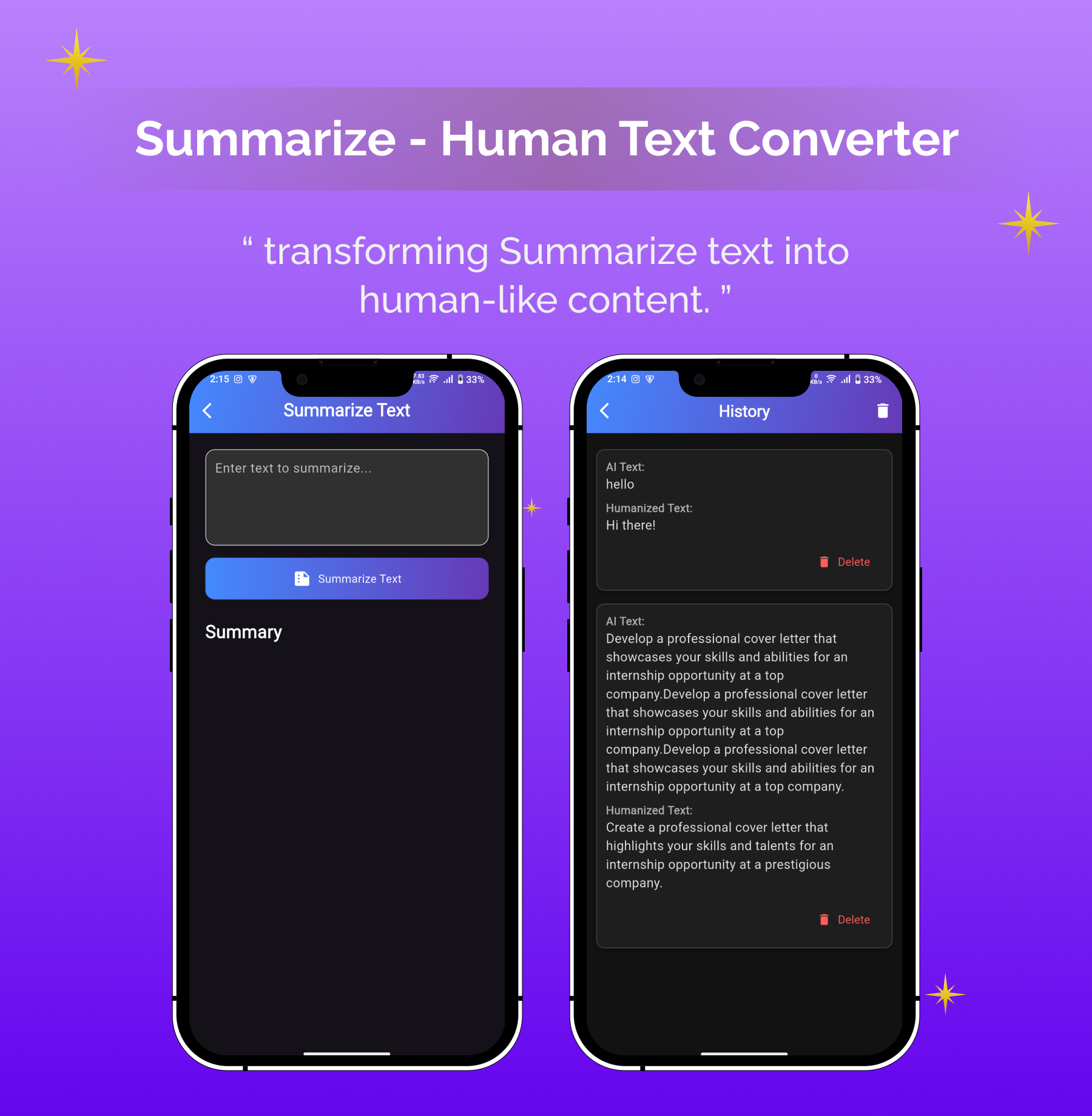 Humanize AI | Summarize AI | Flutter Android/iOS Full Application | ADMOB | Premium Plans - 7